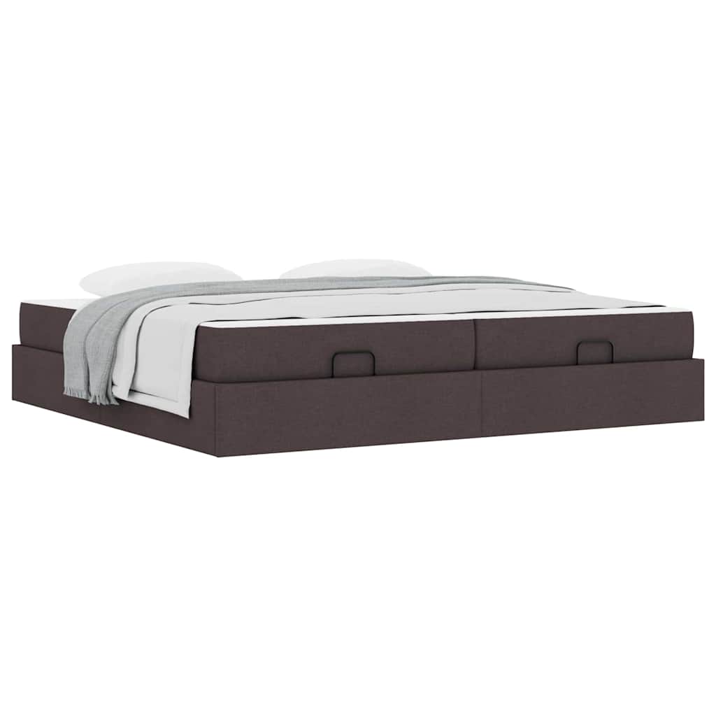 Bedframe Anders met opslag Donkerbruin 200 x 200 cm Stof