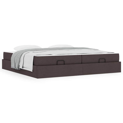 Bedframe Anders met opslag Donkerbruin 200 x 200 cm Stof