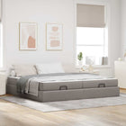 Bedframe 200x200 cm taupe met opbergruimte