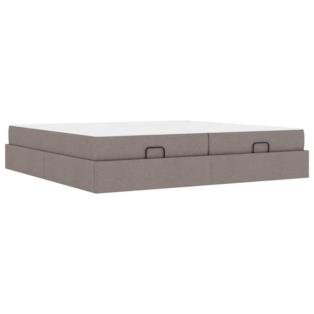 Bedframe met opslag Taupe 200 x 200 cm Stof