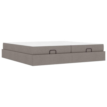 Bedframe met opslag Taupe 200 x 200 cm Stof