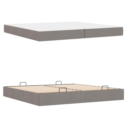 Bedframe met opslag Taupe 200 x 200 cm Stof