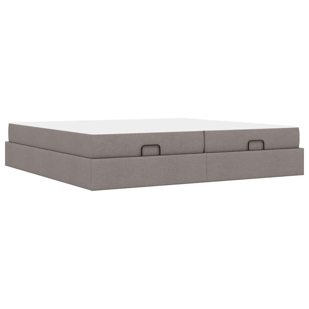 Bedframe met opslag Taupe 200 x 200 cm Stof