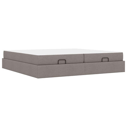 Bedframe met opslag Taupe 200 x 200 cm Stof