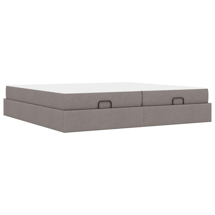 Bedframe met opslag Taupe 200 x 200 cm Stof