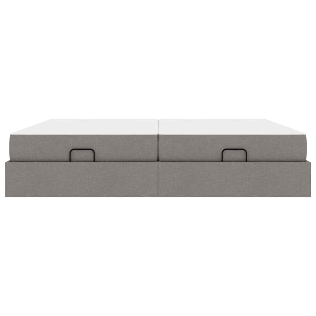 Bedframe met opslag Taupe 200 x 200 cm Stof