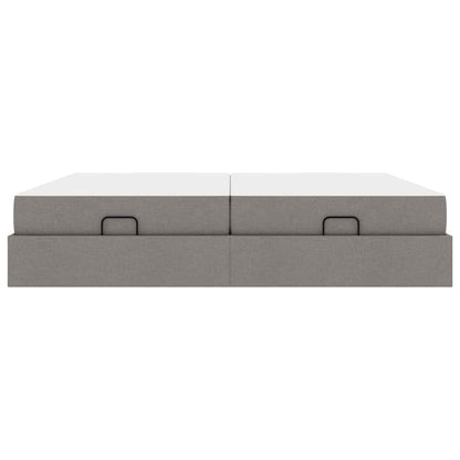Bedframe met opslag Taupe 200 x 200 cm Stof