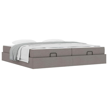 Bedframe met opslag Taupe 200 x 200 cm Stof