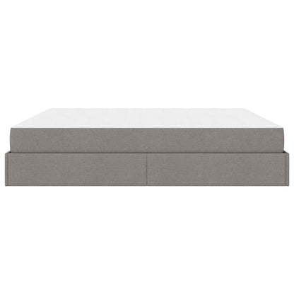 Bedframe met opslag Taupe 200 x 200 cm Stof