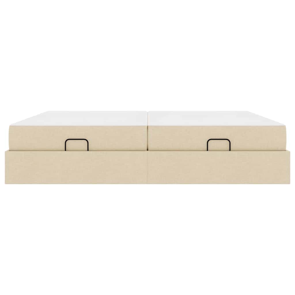 Bedframe met opslag Crème 200 x 200 cm Stof