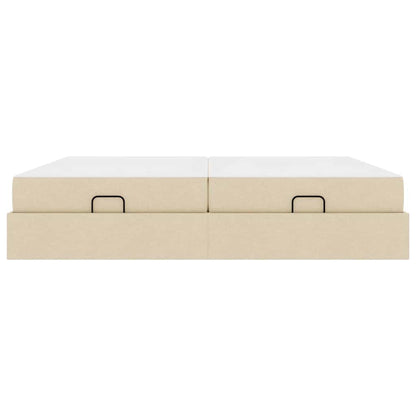 Bedframe met opslag Crème 200 x 200 cm Stof