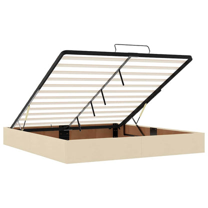 Bedframe met opslag Crème 200 x 200 cm Stof