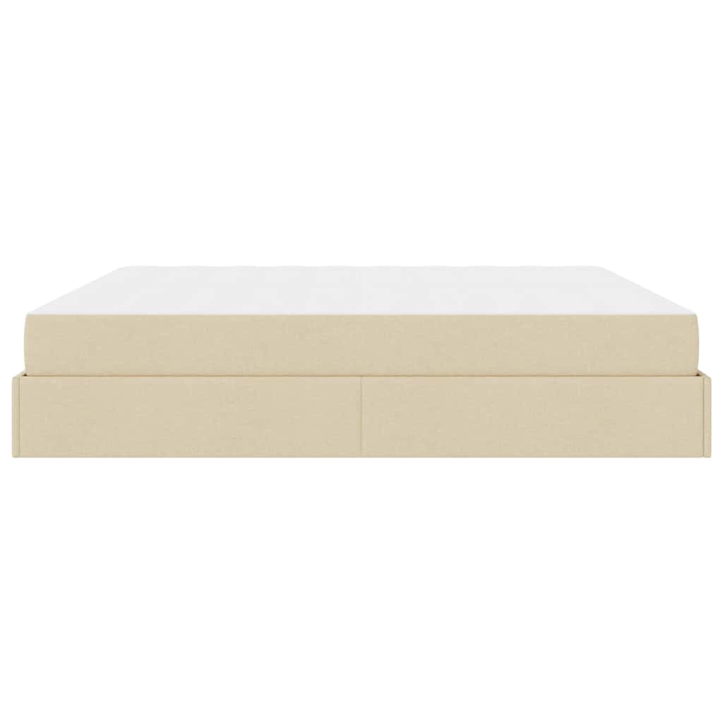 Bedframe met opslag Crème 200 x 200 cm Stof