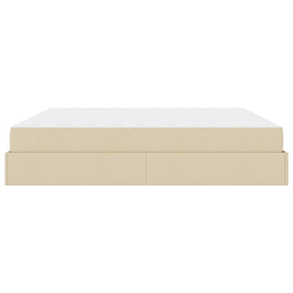 Bedframe met opslag Crème 200 x 200 cm Stof