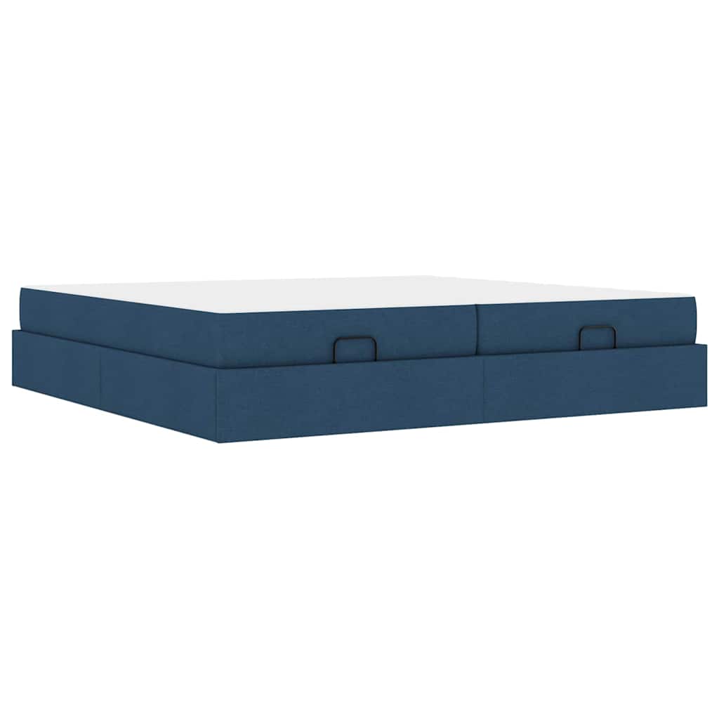 Bedframe Anders met opslag Blauw 200 x 200 cm Stof