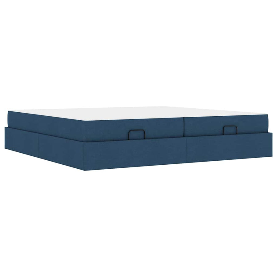 Bedframe Anders met opslag Blauw 200 x 200 cm Stof