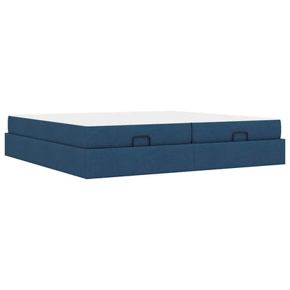 Bedframe Anders met opslag Blauw 200 x 200 cm Stof