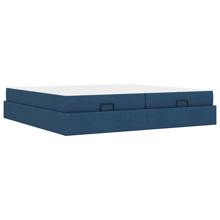 Bedframe Anders met opslag Blauw 200 x 200 cm Stof