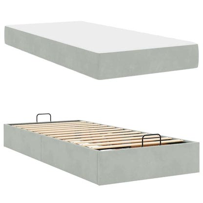 Bedframe met opslag Lichtgrijs 80 x 200 cm Fluweel
