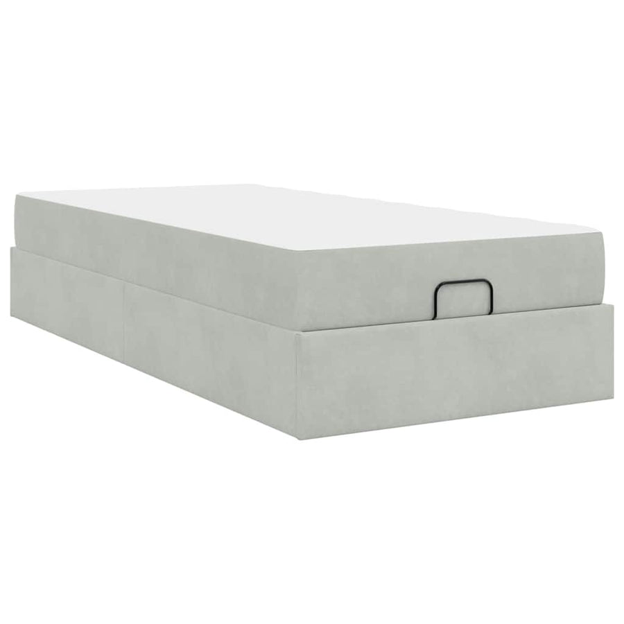 Bedframe met opslag Lichtgrijs 80 x 200 cm Fluweel