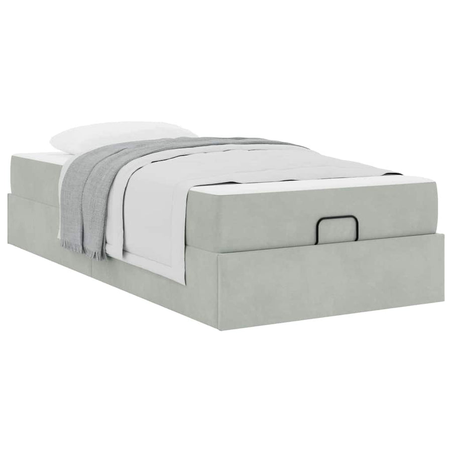 Bedframe met opslag Lichtgrijs 80 x 200 cm Fluweel