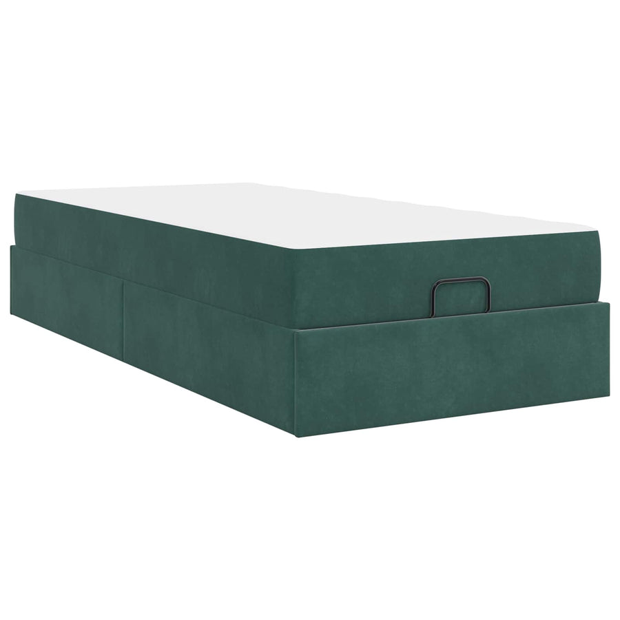Bedframe met matras met matras 2 pcs Groen Fluweel