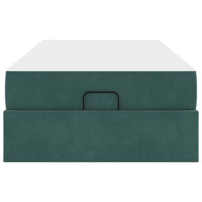 Bedframe met matras met matras 2 pcs Groen Fluweel