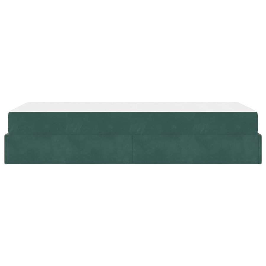 Bedframe met matras met matras 2 pcs Groen Fluweel