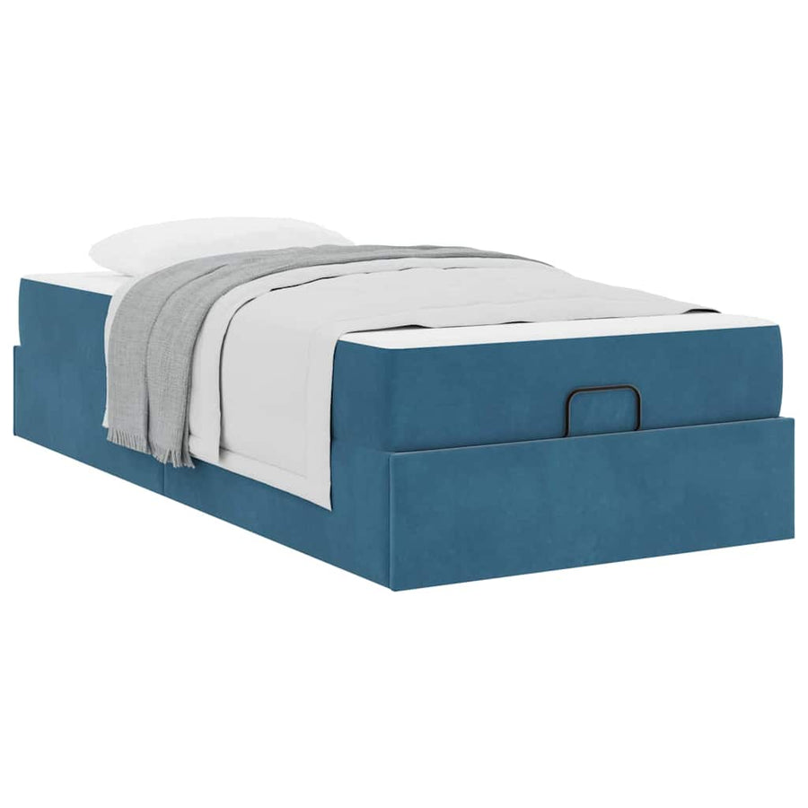 Bedframe met opslag Blauw 80 x 200 cm Fluweel