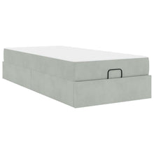 Bedframe met opslag Lichtgrijs 90 x 190 cm Fluweel