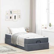 Opbergbedframe 90x190 cm donkergrijs fluweel