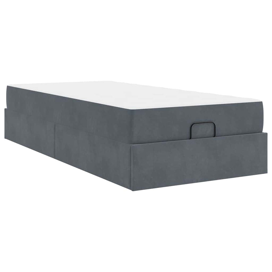 Bedframe met opslag Donkergrijs 90 x 190 cm Fluweel