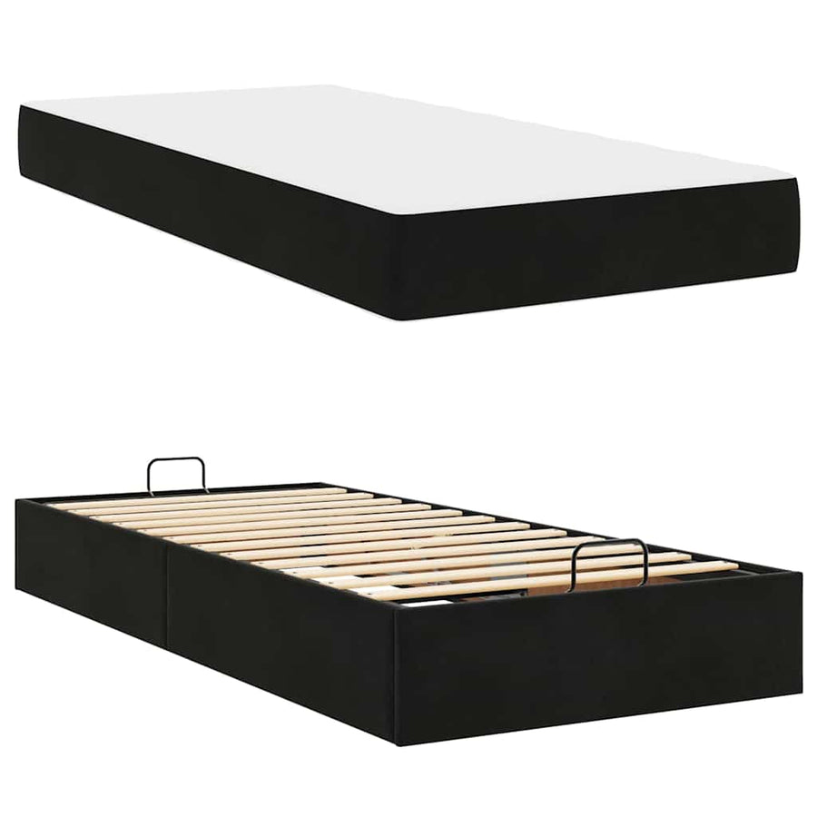 Bedframe met opslag Zwart 90 x 190 cm Fluweel