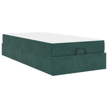 Bedframe met matras met opslag Donkergroen 90 x 190 cm Fluweel