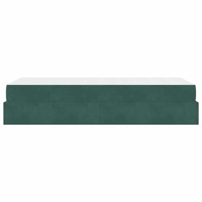 Bedframe met matras met opslag Donkergroen 90 x 190 cm Fluweel