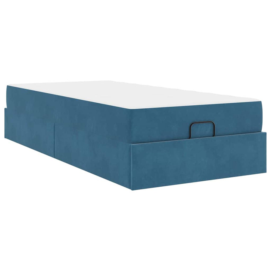 Bedframe met opslag Blauw 90 x 190 cm Fluweel