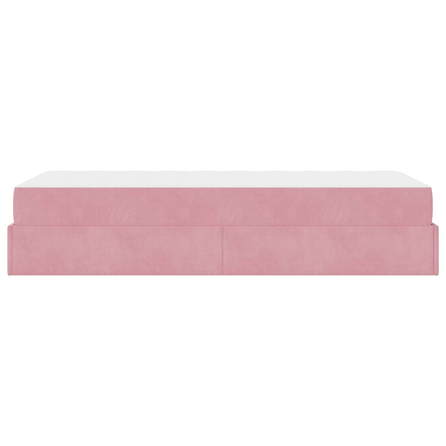 Bedframe met matras met matras 2 pcs Roze Fluweel