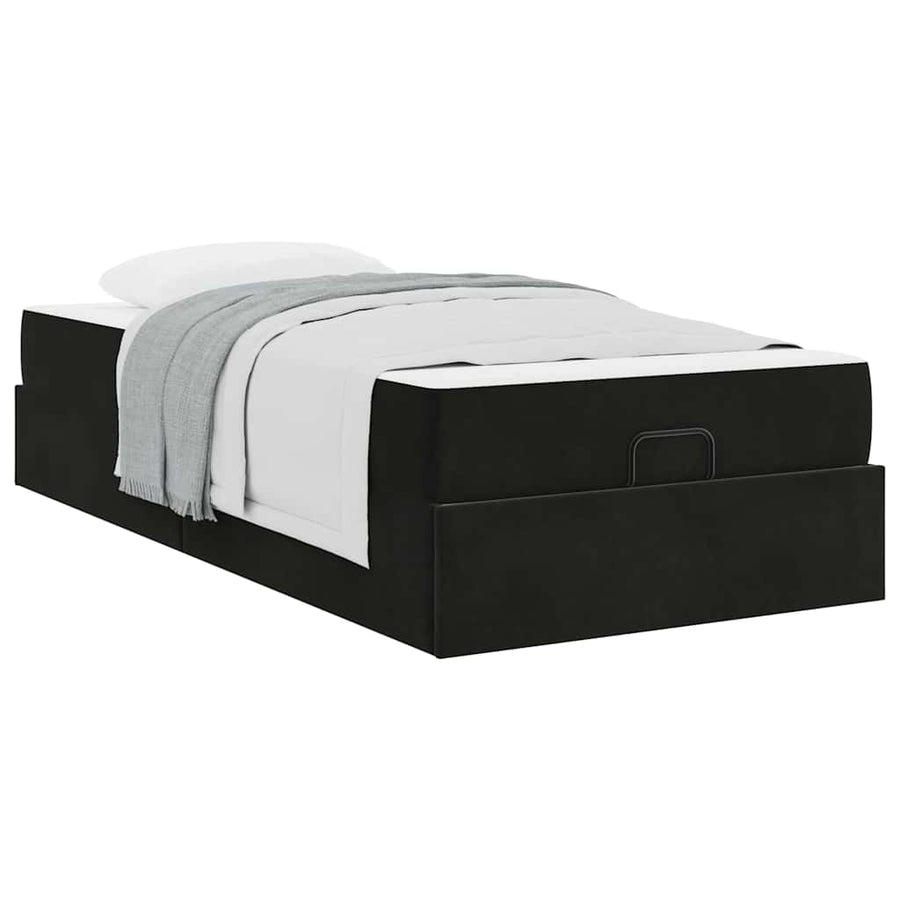 Bedframe met opslag Zwart 90 x 200 cm Fluweel