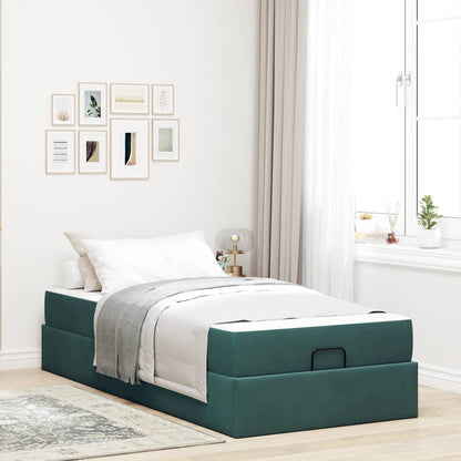 Bedframe met opslag Donkergroen 90 x 200 cm Fluweel