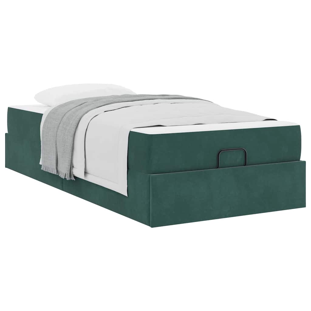 Bedframe met opslag Donkergroen 90 x 200 cm Fluweel