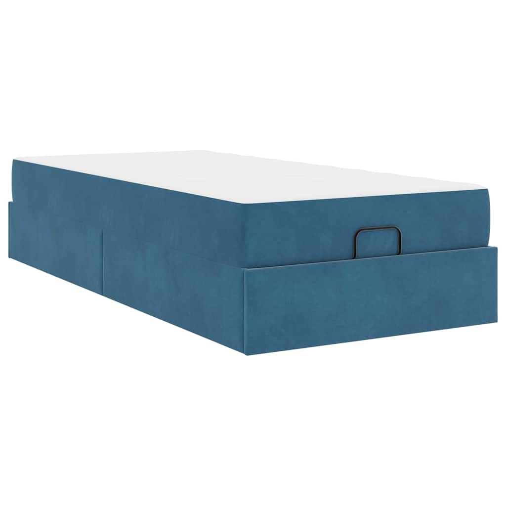 Bedframe met opslag Blauw 90 x 200 cm Fluweel