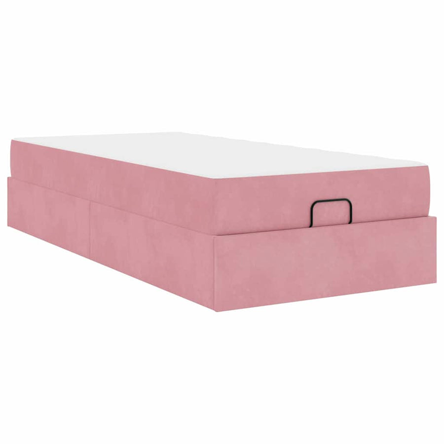 Bedframe met opslag Roze 90 x 200 cm Fluweel