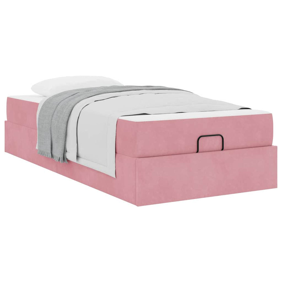 Bedframe met opslag Roze 90 x 200 cm Fluweel