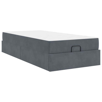 Bedframe met opslag Donkergrijs 100 x 200 cm Fluweel