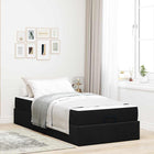 Bedframe 100x200 cm zwart fluweel met opbergruimte