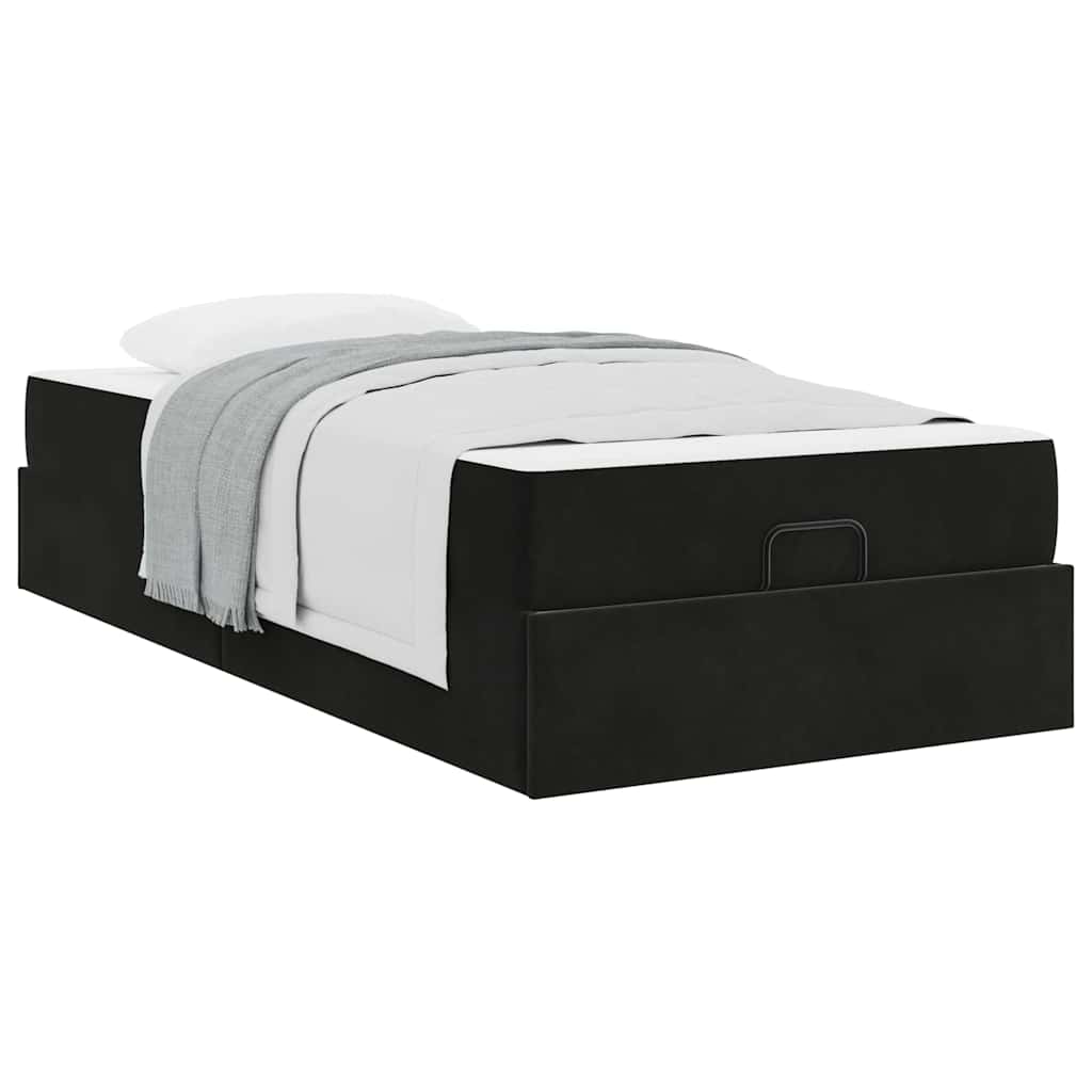 Bedframe met opslag Zwart 100 x 200 cm Fluweel