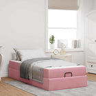 Opbergbedframe 100x200 cm roze fluweel