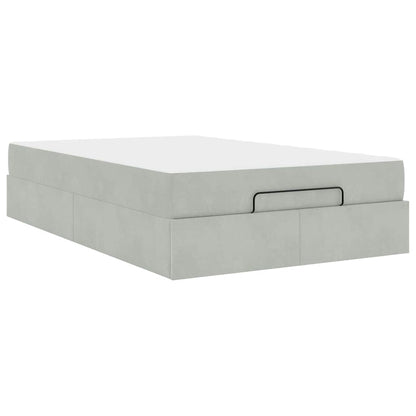 Bedframe met opslag Lichtgrijs 120 x 190 cm Fluweel