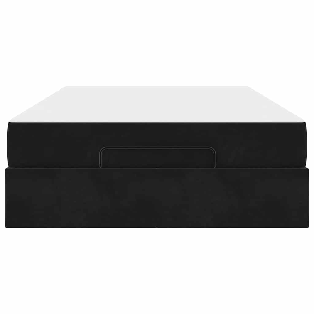 Bedframe met matras met opslag Zwart 120 x 190 cm Fluweel