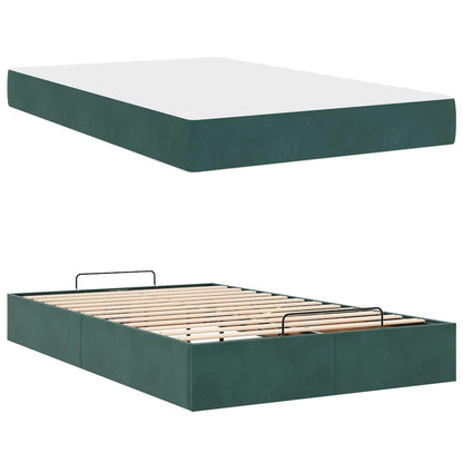 Bedframe met opslag Donkergroen 120 x 190 cm Fluweel